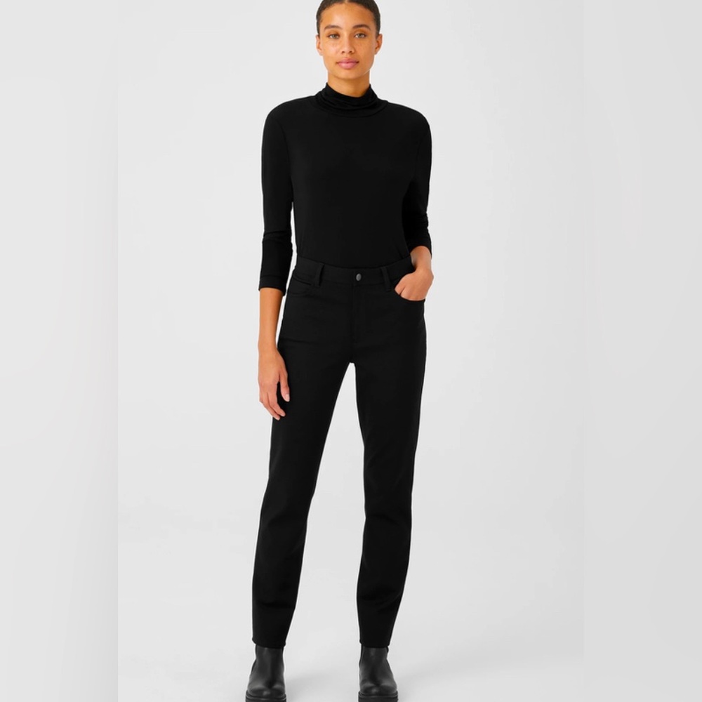 Eileen Fisher, Black Flex Ponte Slim Jean, Plus Size